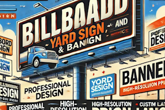design billboard, yard sign, signage, signboard, or banner ads in very cheap