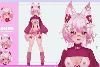 draw and rig custom 2d vtuber model, vtuber rigging, liv2d character, anime art