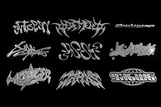 do chrome type y2k spinning animation 3d logo fast service