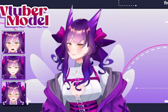 draw and rig male or female 2d vtuber model vtuber design facerig vseeface anime