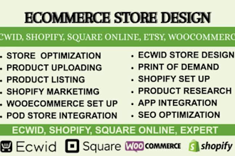 design ecwid square up shopify print on demand store, woocommerce product upload
