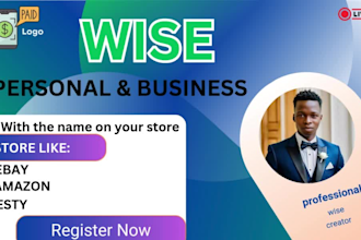 steup a personal and business wise account with the name on your store