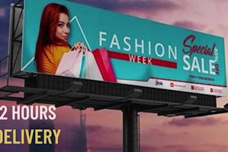 design professional roll up banner, billboards, signage in just 6 hrs