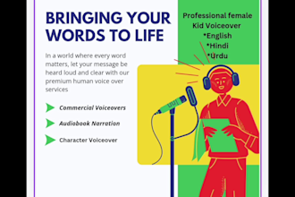 do best female kid voice over in urdu english and hindi