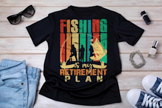 do creative retro gun hunting fishing camping t shirt and marchandise design