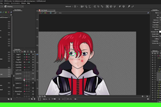 rig live2d model, live2d vtuber model, vroid, mmd, anime character, chibi, rig
