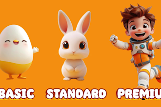 design 3d mascot modeling, chibi, cartoon character for game and rendering