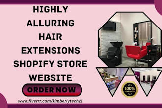 design quality hair extension website beauty salon hair shopify store website
