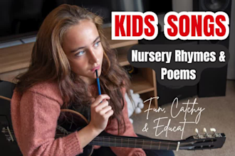 produce original children music in english, write and sing kids song in spanish