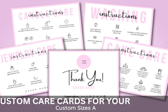 do product insert card, care card design for jewelry, candle, etc