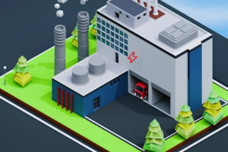 create an individual 3d isometric animation video