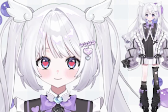 design and rig live 2d vtuber model, 2d vtuber model, vtuber commission, vtuber