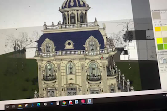 rendering realistic classical villa