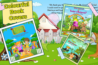 do children book illustration and cover, children story book illustration