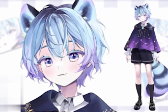 design live 2d vtuber model, 2d vtuber model, live 2 rigging, vtuber character
