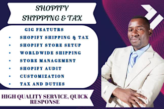 set up shopify shipping and tax, taxes and duties fix with store audit