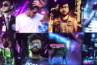 edit photos in dystopian futuristic neon cyberpunk style