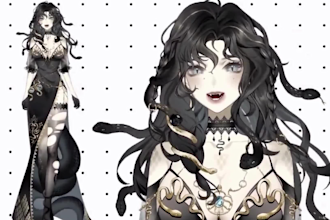 create live2d character, 2d vtuber, vtuber rigging, vtuber design, live 2d model