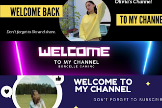 design premium youtube banner channel art