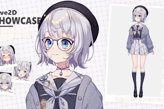 draw custom live2d model vtuber commission rig anime character kawali