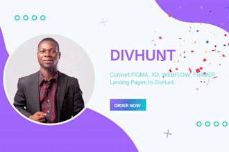 convert your figma, xd, webflow, framer to divhunt