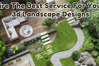 design your landscape, front yard, backyard, garden with 3d realistic renderings
