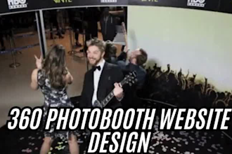 design a 360 photo booth, party rental website, photobooth, event rental website