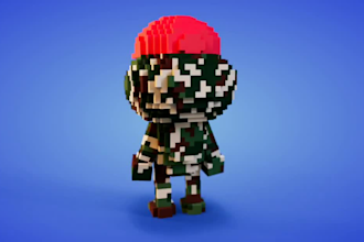 design voxel art nft character 3d nft collection with metadata