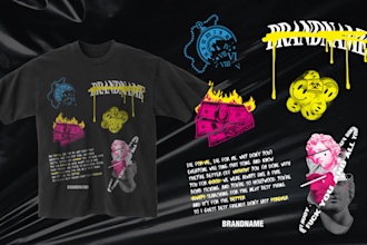 make trendy streetwear and y2k t shirt designs ready to print
