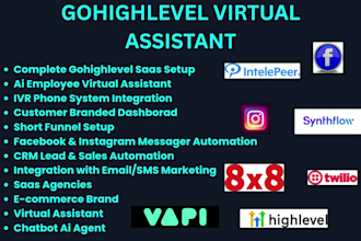 setup gohighlevel saas ai sms phone bot IVR system dashboard virtual assistant