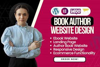 design wordpress book author website, author website, ebook landing page website