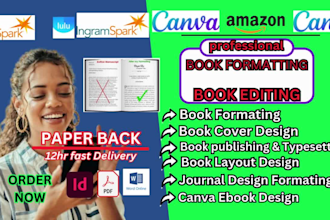 format, proofread,upload memoir,nonfiction,fiction novel for amazon, ingramspark