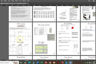 design sewing pattern and sewing instruction a4 ao US letter ai and PDF