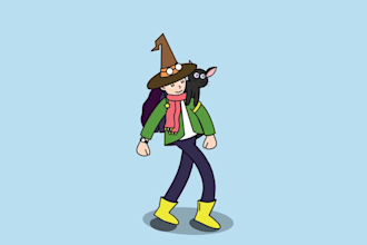 create walking character animation for nft or fan art