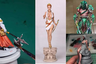 sculpt, 3d print and paint your miniatures, warhammers from grey to great