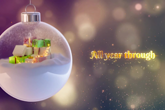 make christmas and new year wishes logo animation video
