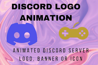 design discord logo animation banner icon to boost your server promotion