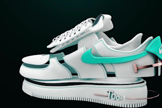 do 3d shoes animation 3d footwear design 3d  sneakers model