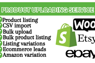 create product listings, bulk uploads, and CSV imports for your ecommerce store