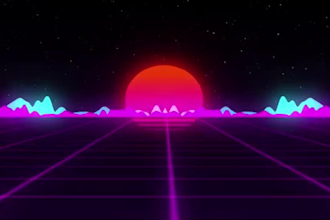 create a custom retro synthwave visualizer audio