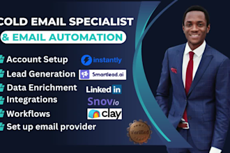set up clay, clay com workflow, smartlead, lemlist generation for cold outreach