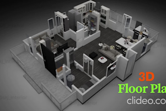 do urgent 2d to 3d floor plan modeling and real estate rendering