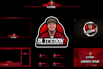 do amazing animated twitch overlay, panel, alert and screens