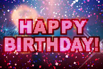 create happy new year wish or birthday wish