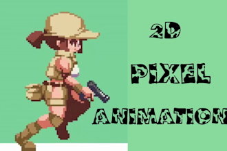 draw 2d retro pixel game art pixel art animation 2d sprite sheet pixel character