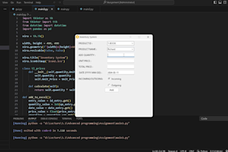 make any application in python, opencv, arduino, gui