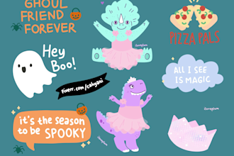 create doodle animated GIF illustration for giphy instagram