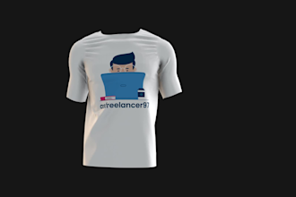 create a 3d animated tshirt mockup