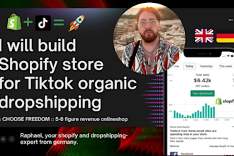 build shopify store for tiktok organic dropshipping