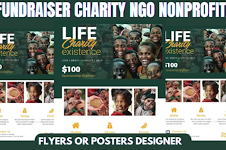 create impactful nonprofit, charity or fundraising flyer or brochure